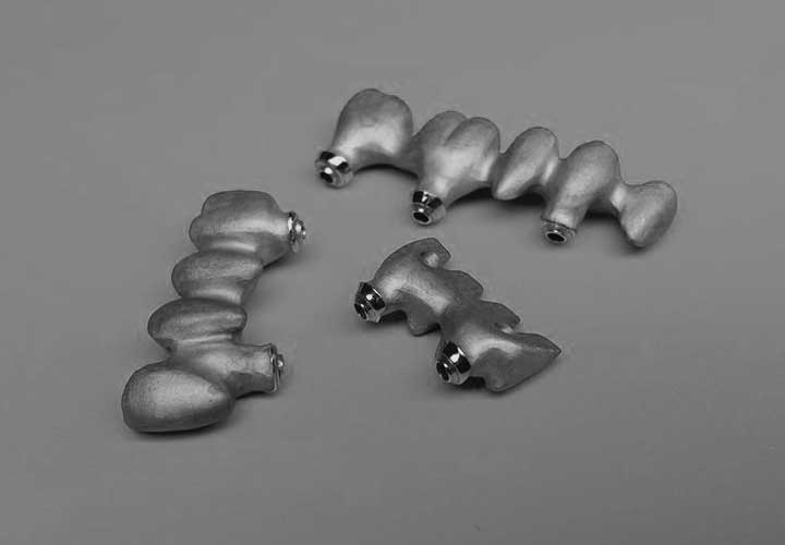 Podbudowa metalowa pod ceramikę na implantach ScrewPlant - praca przykręcana